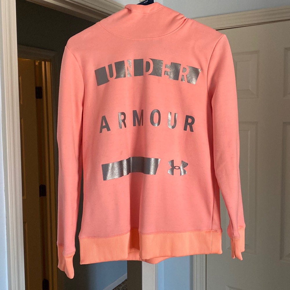 Womens size small Under Armour peach colored hoodie